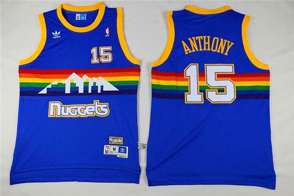 Men Denver Nuggets 15 Anthony Blue Adidas NBA Jerseys
